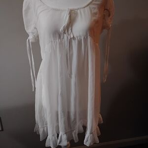 Dolls Kill White Ruffle Babydoll Dress